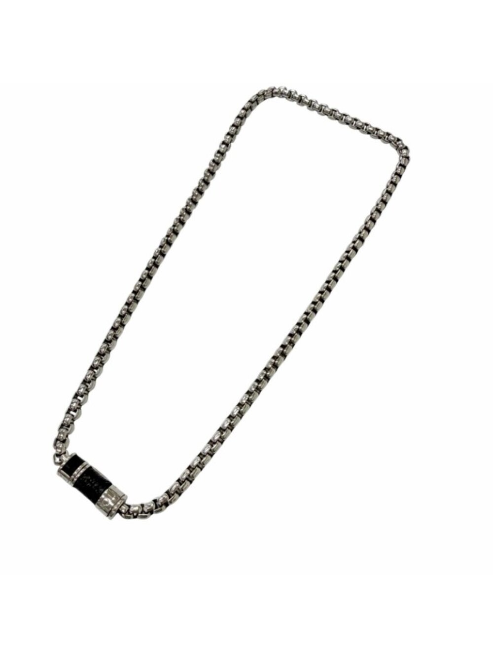 Louis Vuitton Partial Monogram Eclipse Collier Chain Necklace Silver - Picture 3 of 6